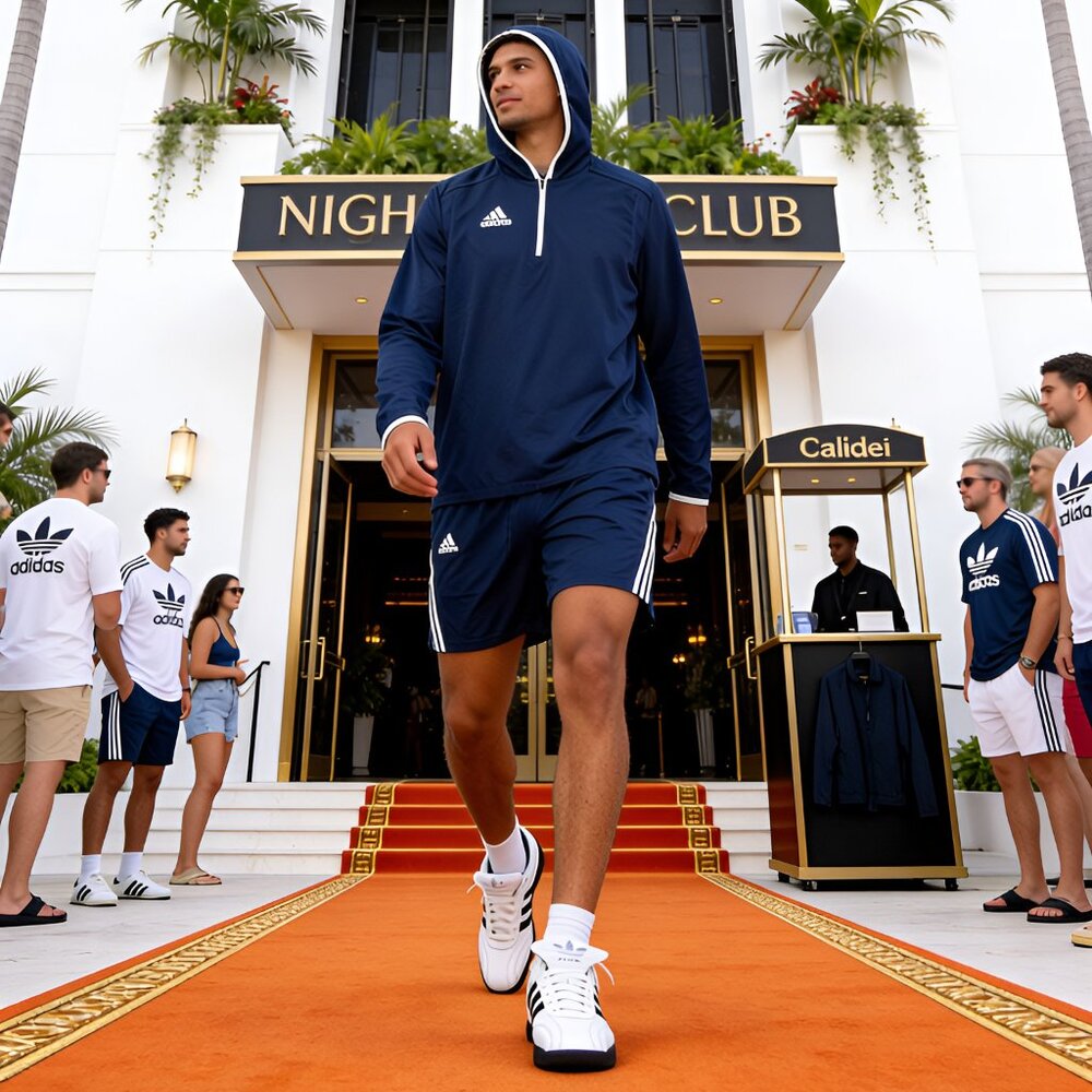 Adidas Blue 2‑Piece Set Jacket HB6823 XL & Shorts GI6769 L Men’s Hooded Outfit